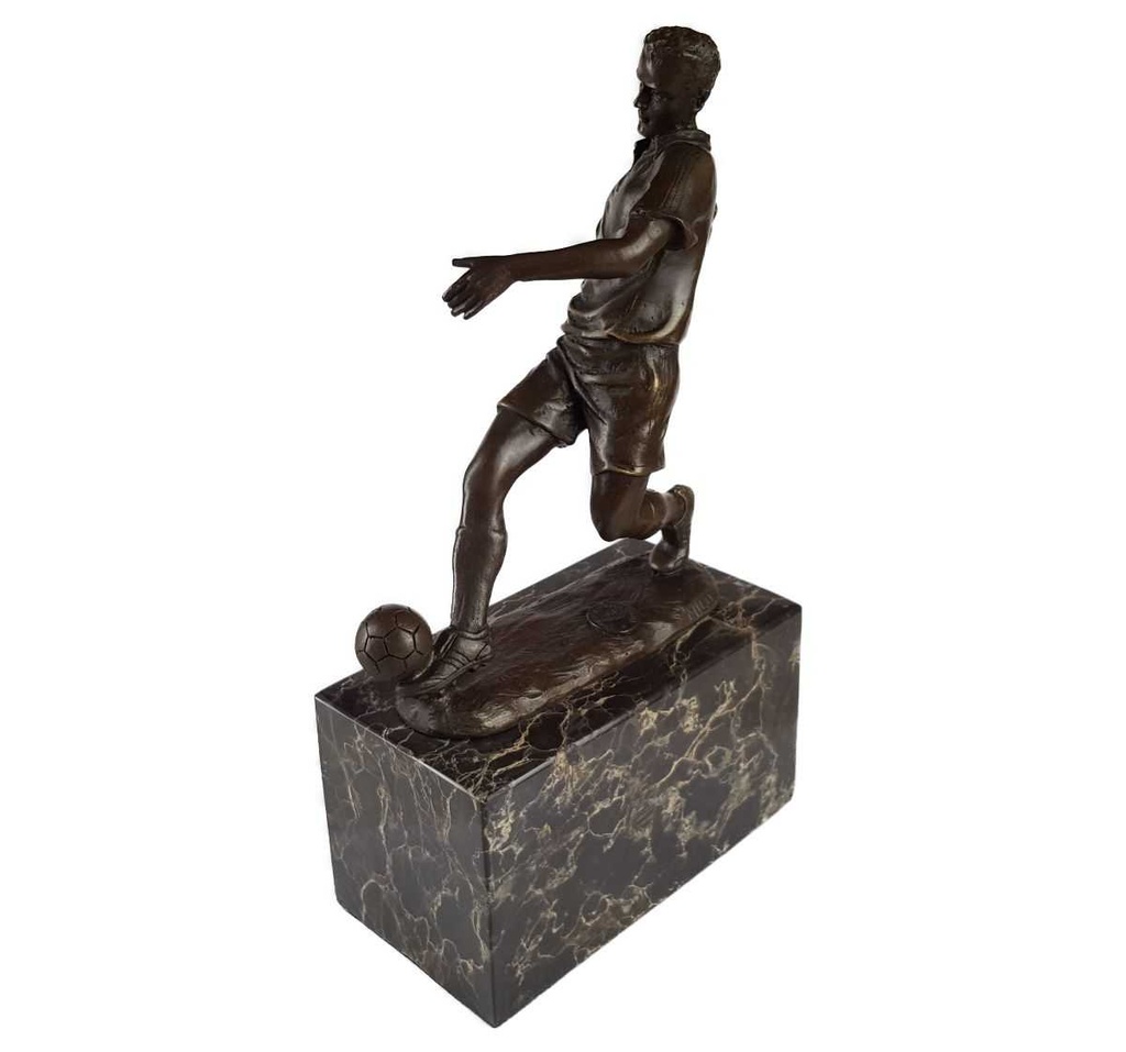 [LA-46072] Bronzeskulptur Bronzefigur Sport Mann Herr Fußballspieler Bild 3
