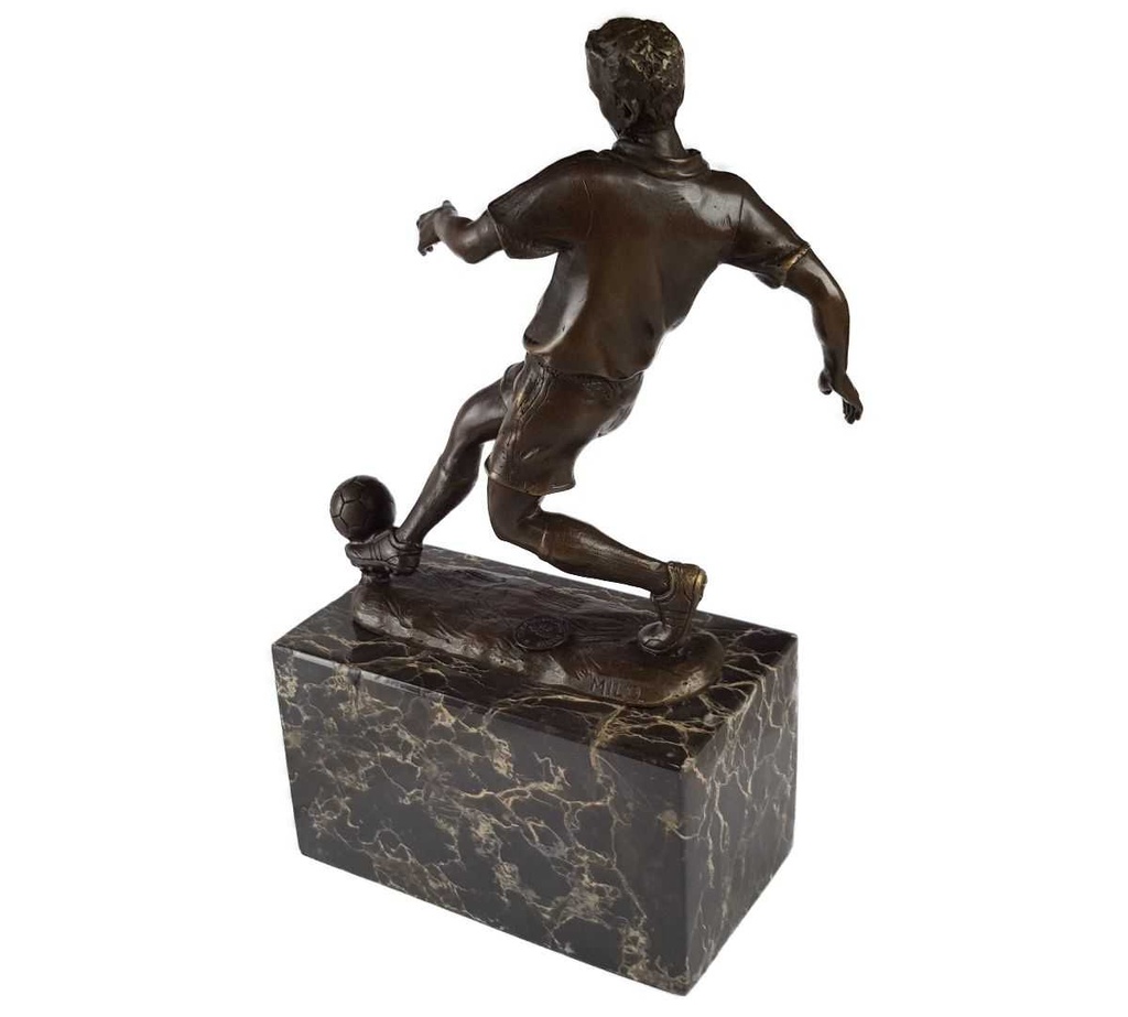 [LA-46072] Bronzeskulptur Bronzefigur Sport Mann Herr Fußballspieler Bild 4