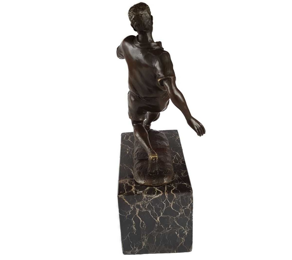 [LA-46072] Bronzeskulptur Bronzefigur Sport Mann Herr Fußballspieler Bild 5