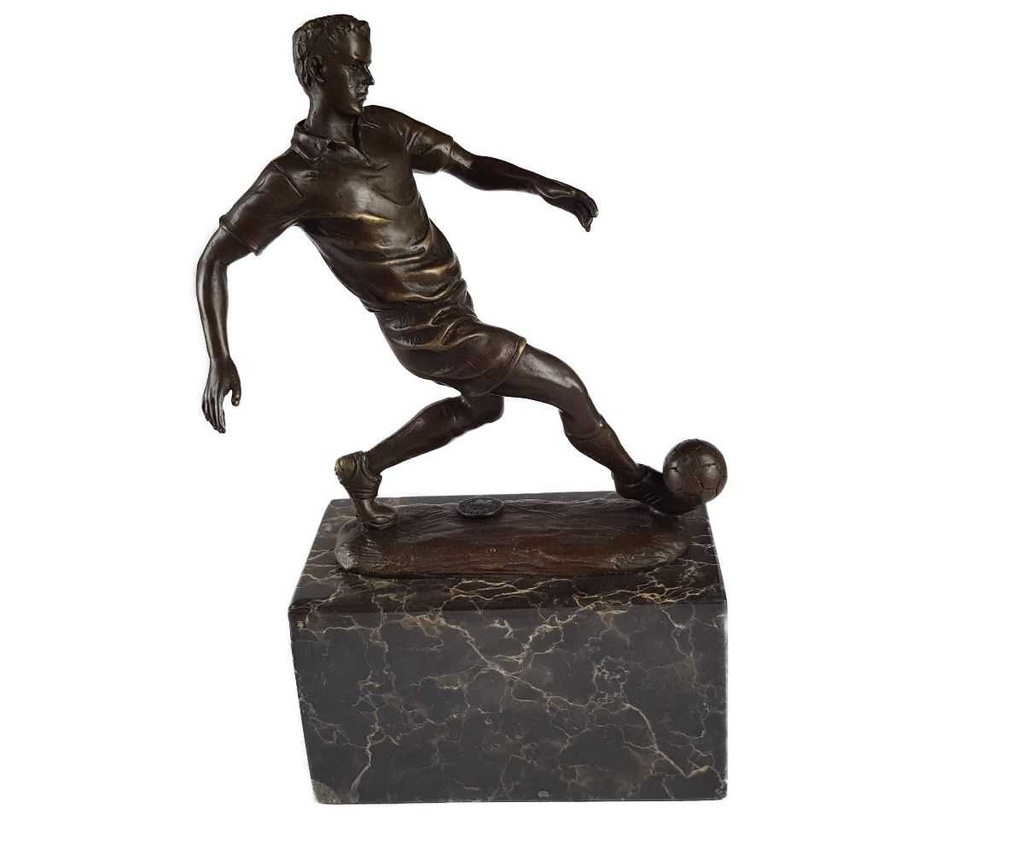 [LA-46072] Bronzeskulptur Bronzefigur Sport Mann Herr Fußballspieler Bild 7