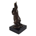 [LA-46073] Bronzeskulptur Bronzefigur Statue Kaninchen Mit Jungen H 16,1 cm Bild 4