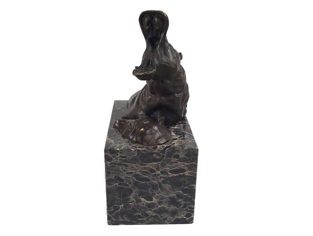 [LA-46074] Bronzeskulptur Bronzefigur Zwei Badende Nilpferde Klassisch Bild 5
