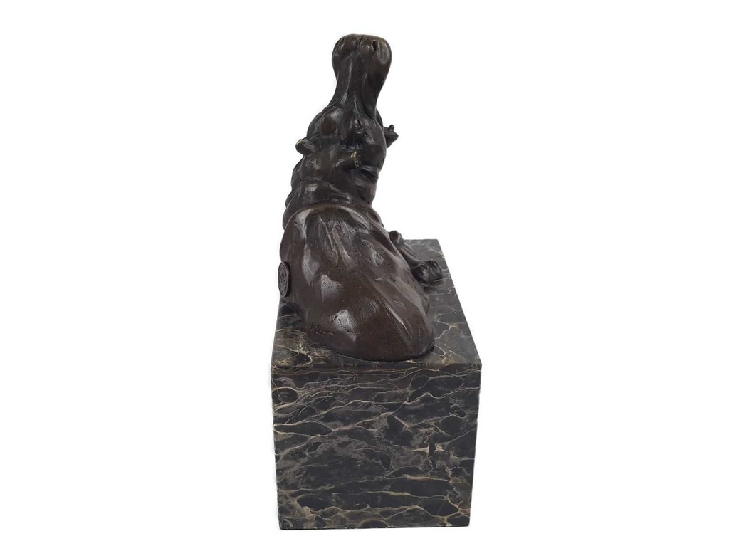 [LA-46074] Bronzeskulptur Bronzefigur Zwei Badende Nilpferde Klassisch Bild 8