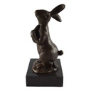 [LA-46100] Bronzeskulptur Bronzefigur Osterhase mit Karotte/Möhre Osterdeko Ostern Bild 4