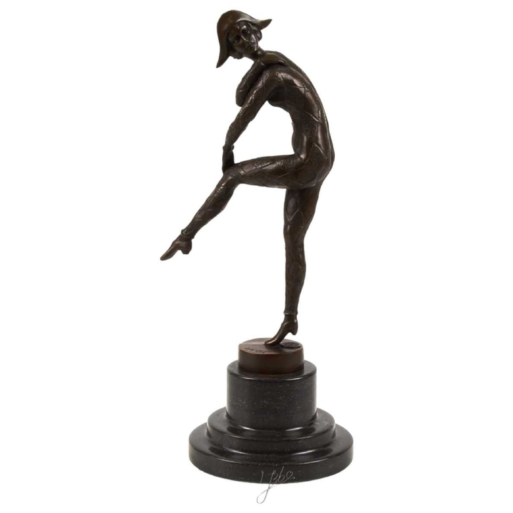 [LA-46179] Bronzeskulptur Bronzefigur Harlequinade Bild 2