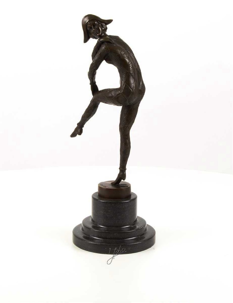 [LA-46179] Bronzeskulptur Bronzefigur Harlequinade Bild 3