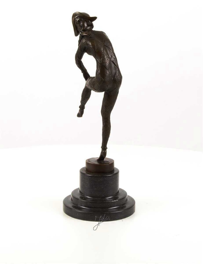[LA-46179] Bronzeskulptur Bronzefigur Harlequinade Bild 4