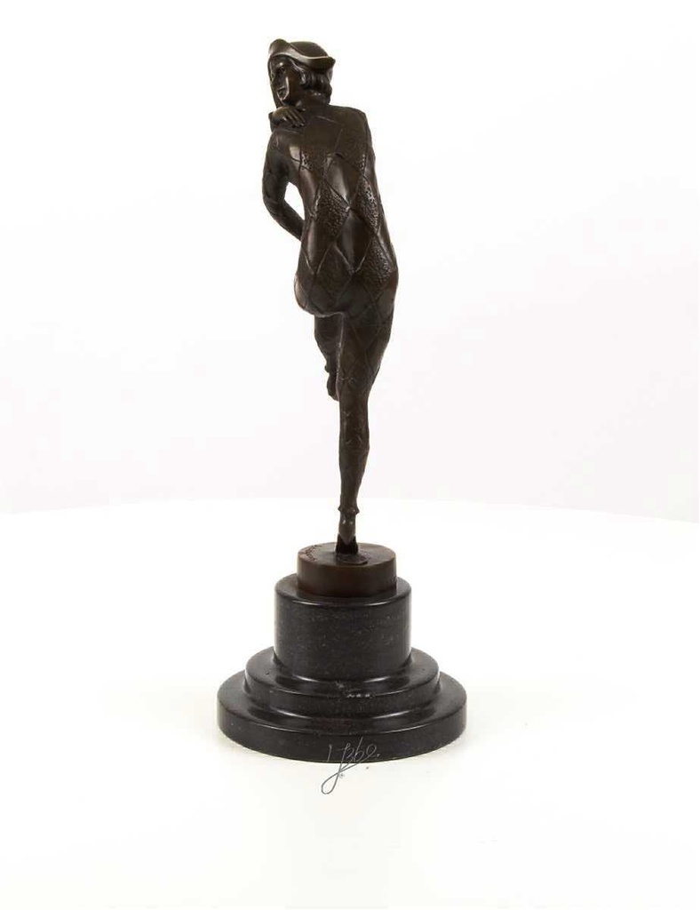 [LA-46179] Bronzeskulptur Bronzefigur Harlequinade Bild 5