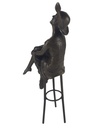 [LA-46184] Bronzeskulptur Bronzefigur Frau auf Barstuhl Barhocker Bild 3