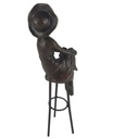 [LA-46184] Bronzeskulptur Bronzefigur Frau auf Barstuhl Barhocker Bild 4