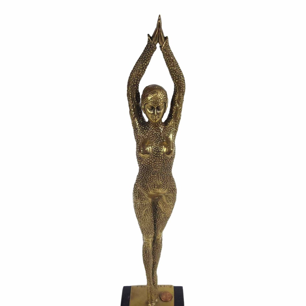 [LA-46188] Bronzeskulptur Bronzefigur poliert Seesternkleid Starfisch Bild 7