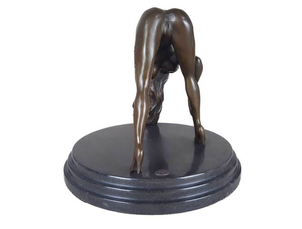 [LA-46227] Bronzeskulptur Bronzefigur Erotik Frau Bückt Sich Art-Deco-Stil Bild 8
