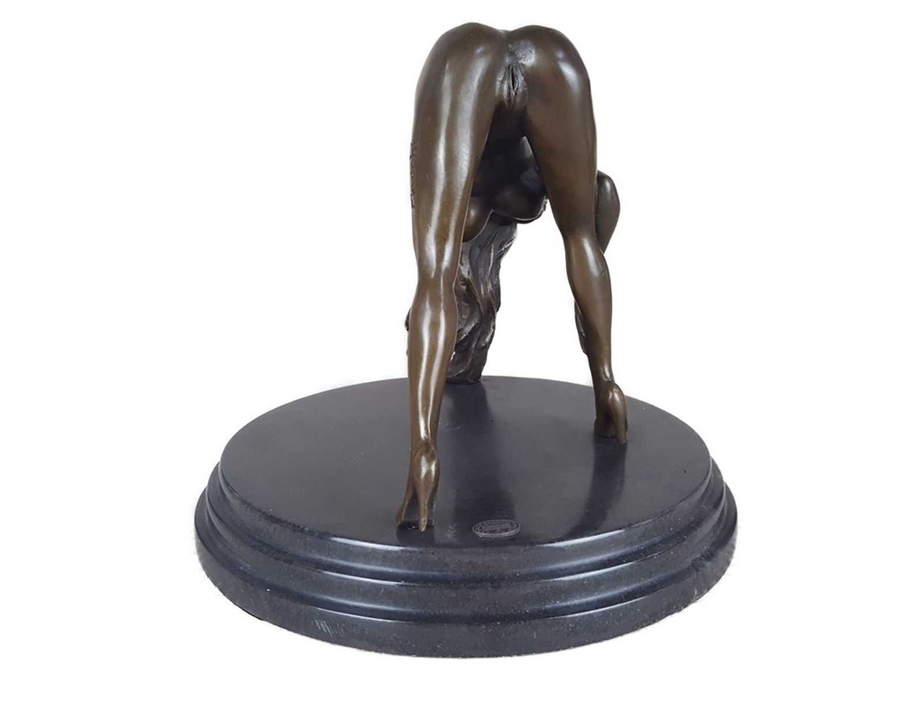 [LA-46227] Bronzeskulptur Bronzefigur Erotik Frau Bückt Sich Art-Deco-Stil Bild 9