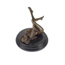 [LA-46228] Bronzeskulptur Bronzefigur Erotik Frau Liegend Auf Dem Boden Art-Deco-Stil Bild 3