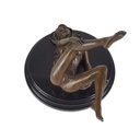 [LA-46228] Bronzeskulptur Bronzefigur Erotik Frau Liegend Auf Dem Boden Art-Deco-Stil Bild 5