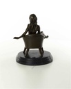[LA-46229] Bronzeskulptur Bronzefigur Erotik Frau Sitzend Im Sessel Art-Deco-Stil Bild 9