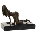 [LA-46232] Bronzeskulptur Bronzefigur Erotik Girl Lady Kniend Art-Deco-Stil Bild 2