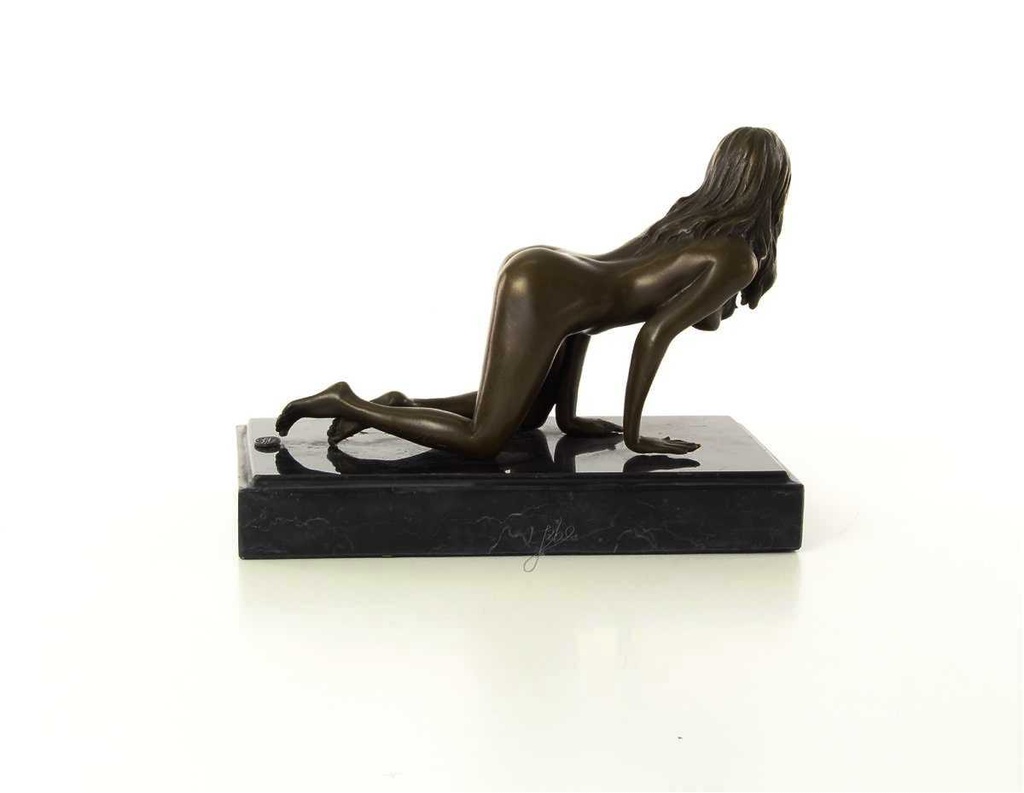 [LA-46232] Bronzeskulptur Bronzefigur Erotik Girl Lady Kniend Art-Deco-Stil Bild 10