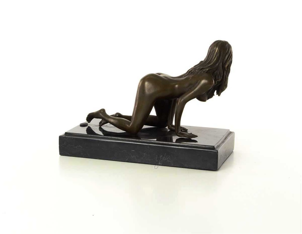 [LA-46232] Bronzeskulptur Bronzefigur Erotik Girl Lady Kniend Art-Deco-Stil Bild 11
