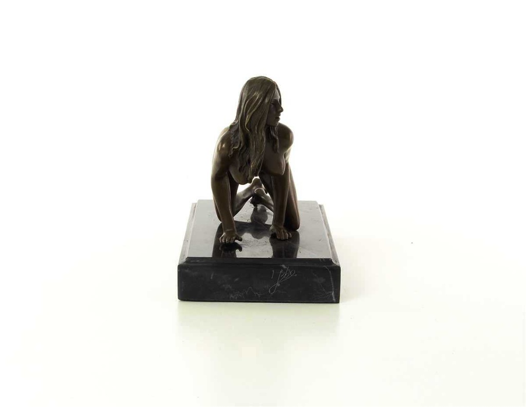 [LA-46232] Bronzeskulptur Bronzefigur Erotik Girl Lady Kniend Art-Deco-Stil Bild 14