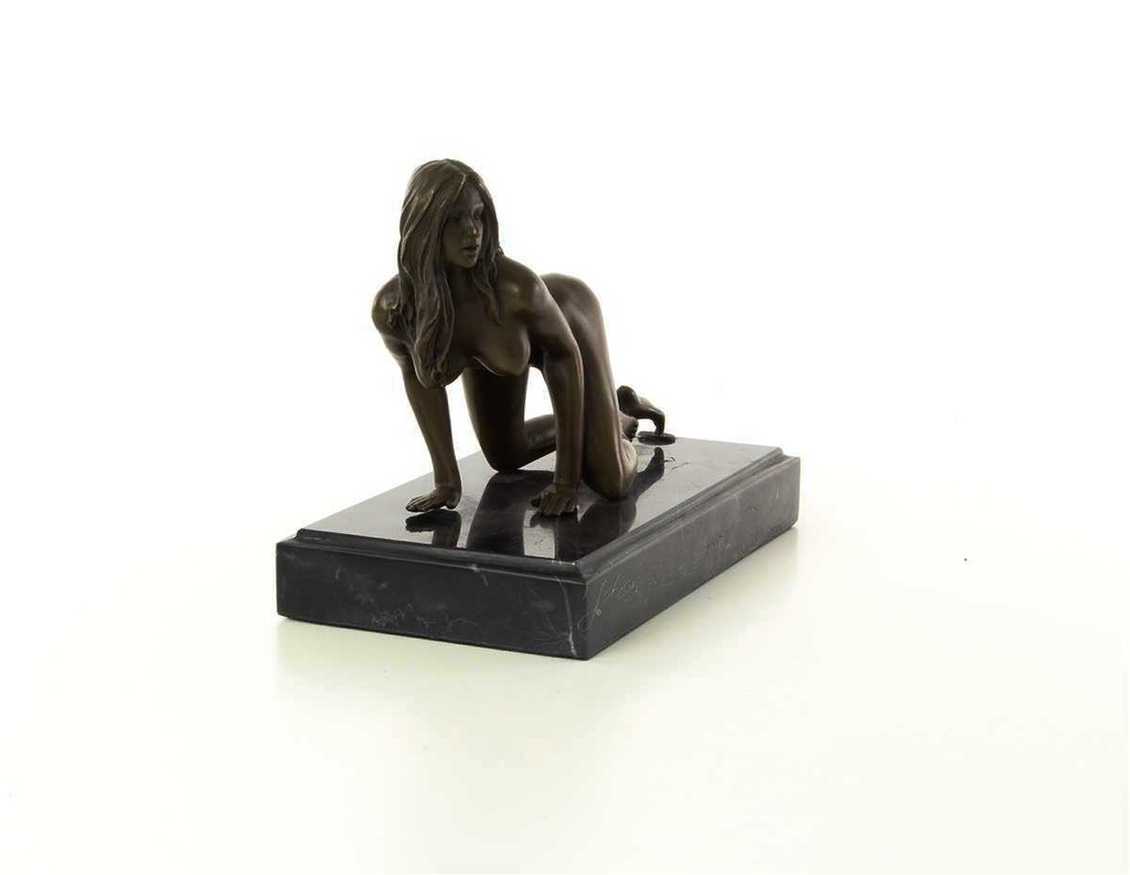[LA-46232] Bronzeskulptur Bronzefigur Erotik Girl Lady Kniend Art-Deco-Stil Bild 15