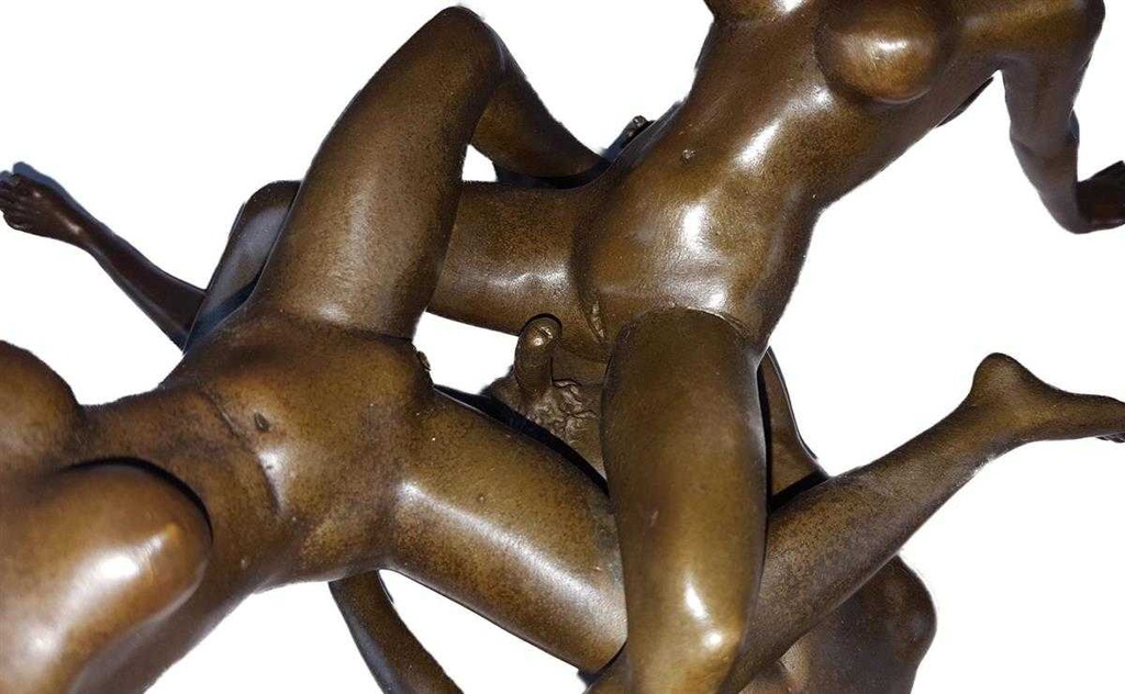 [LA-46235] Bronzeskulptur Bronzefigur Erotik Erotische Bronzegruppe (Dreier) Bild 3