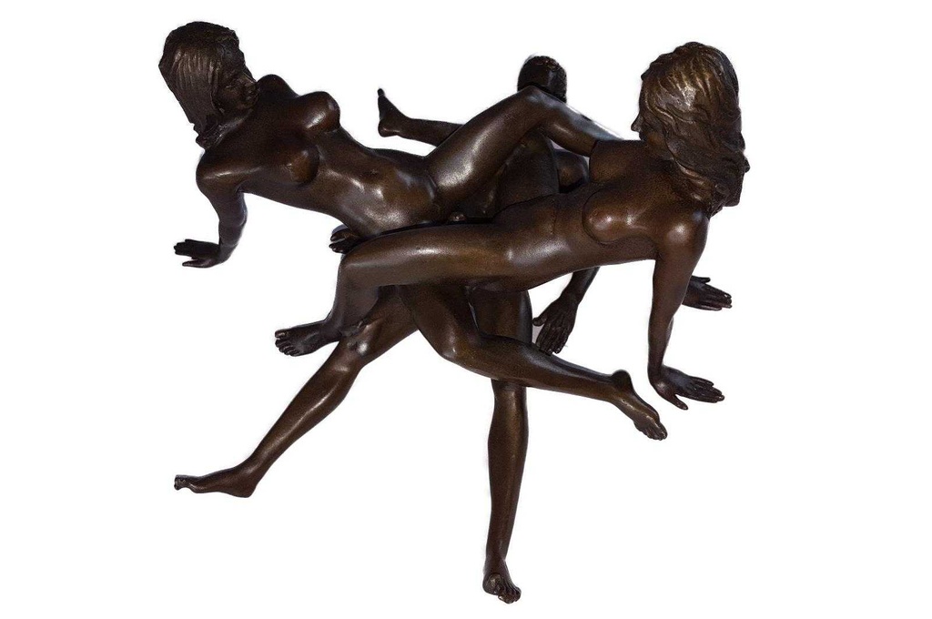 [LA-46235] Bronzeskulptur Bronzefigur Erotik Erotische Bronzegruppe (Dreier) Bild 5