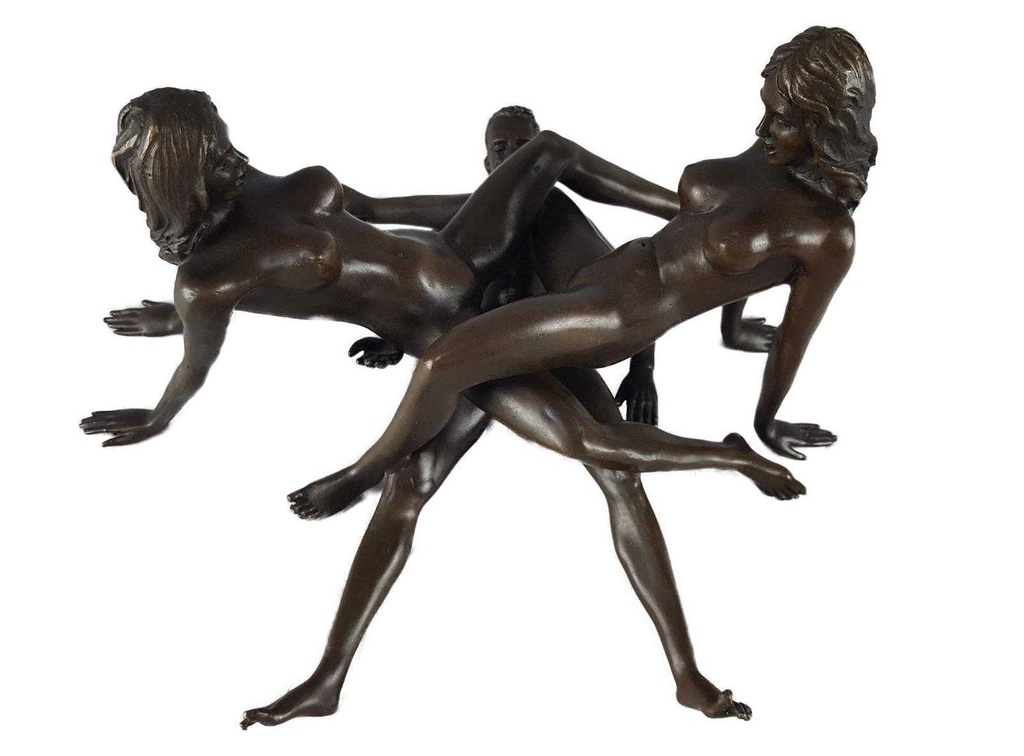 [LA-46235] Bronzeskulptur Bronzefigur Erotik Erotische Bronzegruppe (Dreier) Bild 6