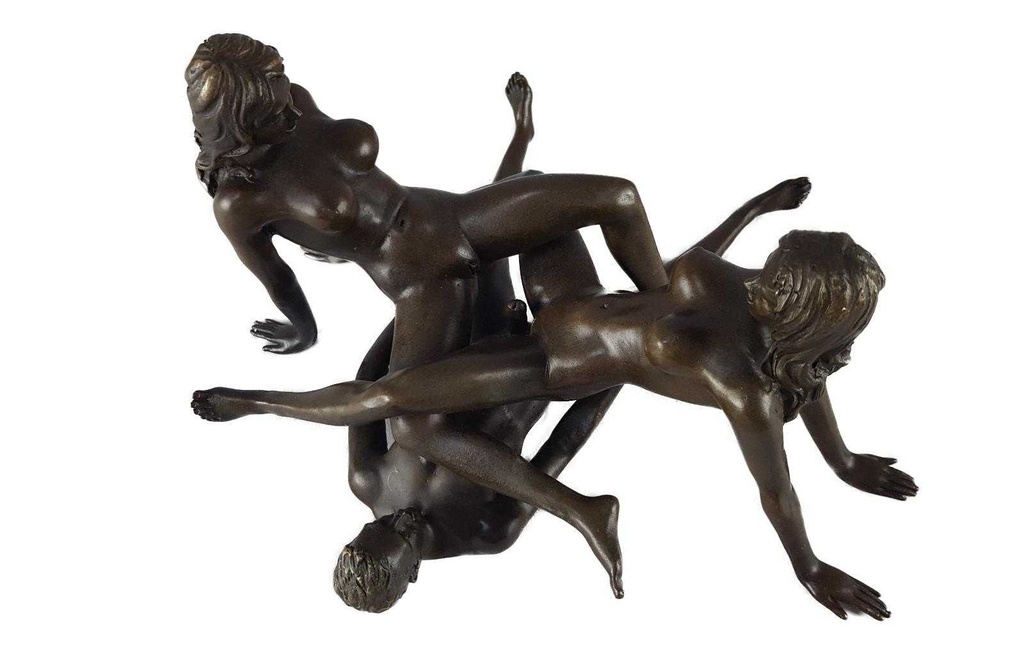 [LA-46235] Bronzeskulptur Bronzefigur Erotik Erotische Bronzegruppe (Dreier) Bild 8