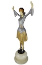 [LA-46248] Bronzeskulptur Bronzefigur Turbantänzerin Auf Einem Jadesockel Bild 2