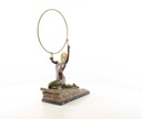 [LA-46249] Bronzeskulptur Bronzefigur Kalt Bemalt Kniende Reifentänzerin Ecstasy Bild 6