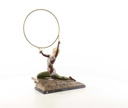 [LA-46249] Bronzeskulptur Bronzefigur Kalt Bemalt Kniende Reifentänzerin Ecstasy Bild 7