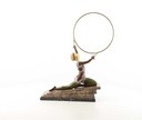 [LA-46249] Bronzeskulptur Bronzefigur Kalt Bemalt Kniende Reifentänzerin Ecstasy Bild 16