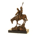 [LA-46262] Bronzeskulptur Bronzefigur Bergabfahrt Bergabreiten Bild 4