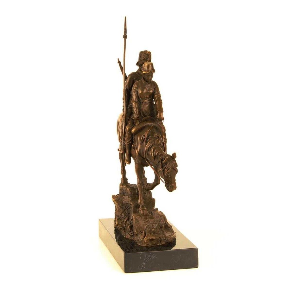 [LA-46262] Bronzeskulptur Bronzefigur Bergabfahrt Bergabreiten Bild 14