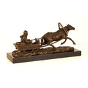 [LA-46263] Bronzeskulptur Bronzefigur Pferd Zieht Einen Schlitten Bild 10