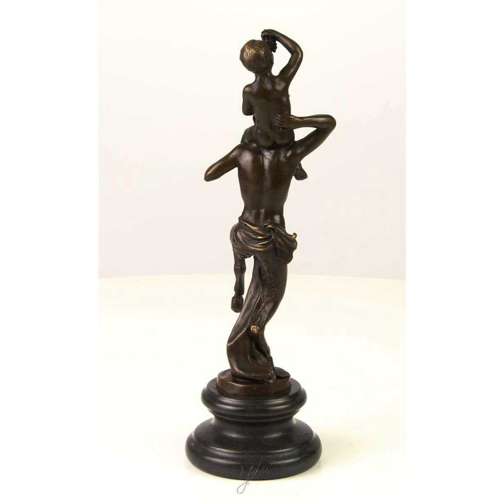 [LA-46279] Bronzeskulptur Bronzefigur Faun mit Kleinem Bacchus Bild 9