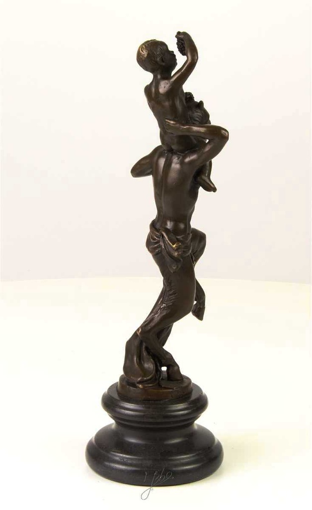 [LA-46279] Bronzeskulptur Bronzefigur Faun mit Kleinem Bacchus Bild 11