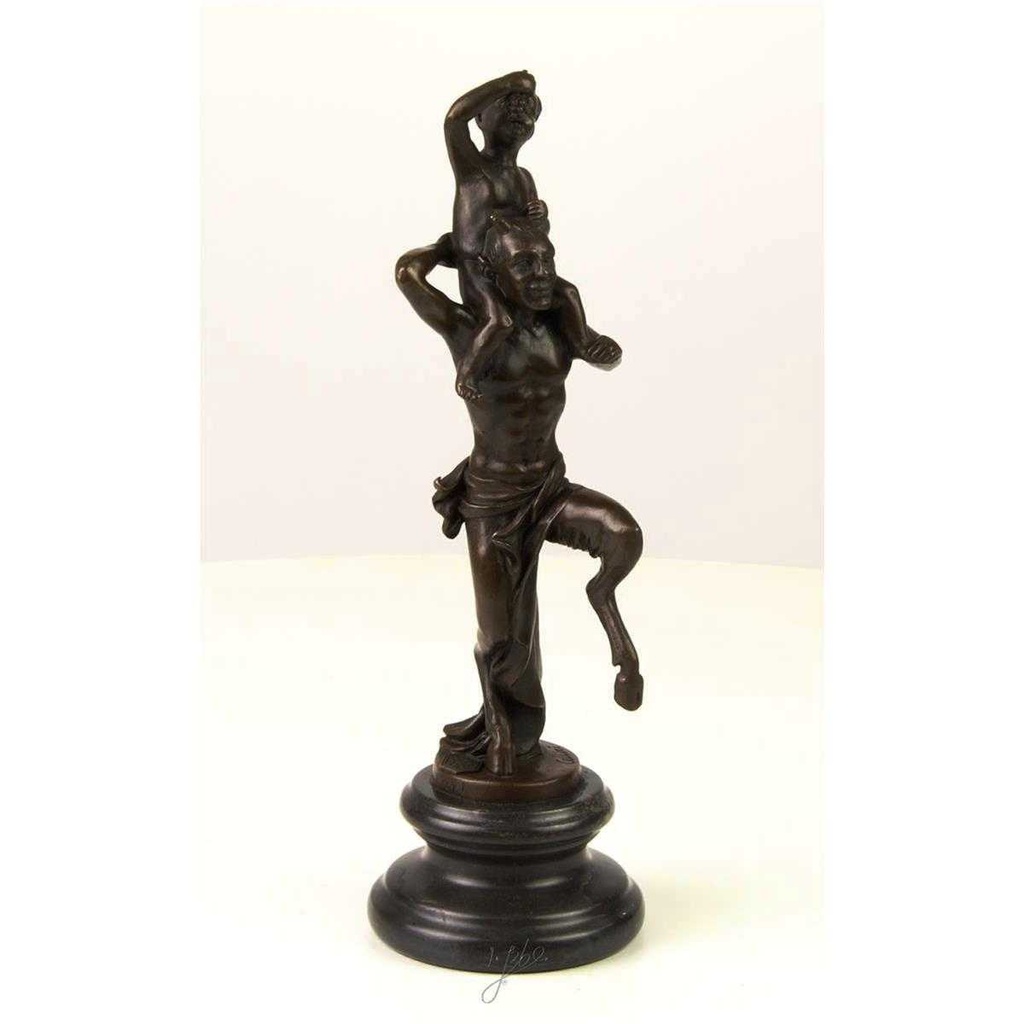 [LA-46279] Bronzeskulptur Bronzefigur Faun mit Kleinem Bacchus Bild 15