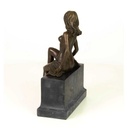[LA-46280] Bronzeskulptur Bronzefigur Frau Sitzend Halbnackter Körper Bild 7