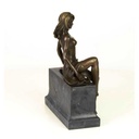 [LA-46280] Bronzeskulptur Bronzefigur Frau Sitzend Halbnackter Körper Bild 13