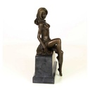 [LA-46280] Bronzeskulptur Bronzefigur Frau Sitzend Halbnackter Körper Bild 14