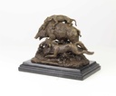 [LA-46282] Bronzeskulptur Bronzefigur Hunde Greifen Wildschwein An Bild 4