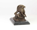 [LA-46282] Bronzeskulptur Bronzefigur Hunde Greifen Wildschwein An Bild 6