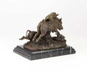 [LA-46282] Bronzeskulptur Bronzefigur Hunde Greifen Wildschwein An Bild 9