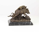 [LA-46282] Bronzeskulptur Bronzefigur Hunde Greifen Wildschwein An Bild 10