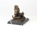 [LA-46282] Bronzeskulptur Bronzefigur Hunde Greifen Wildschwein An Bild 15