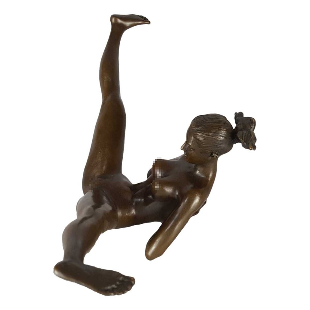 [LA-46285] Bronzeskulptur Bronzefigur Erotik Frau Liegend Auf Dem Boden Bild 3