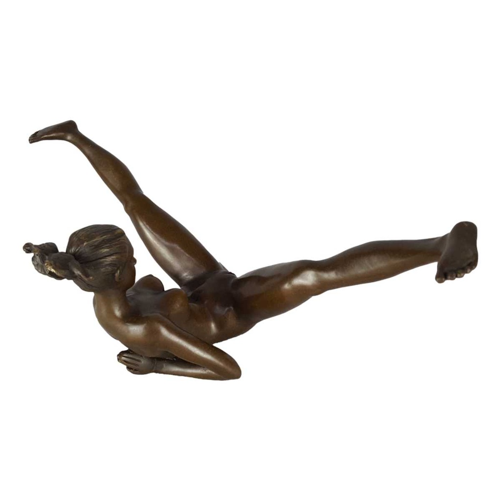 [LA-46285] Bronzeskulptur Bronzefigur Erotik Frau Liegend Auf Dem Boden Bild 5