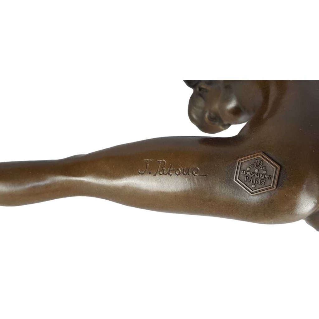 [LA-46285] Bronzeskulptur Bronzefigur Erotik Frau Liegend Auf Dem Boden Bild 8